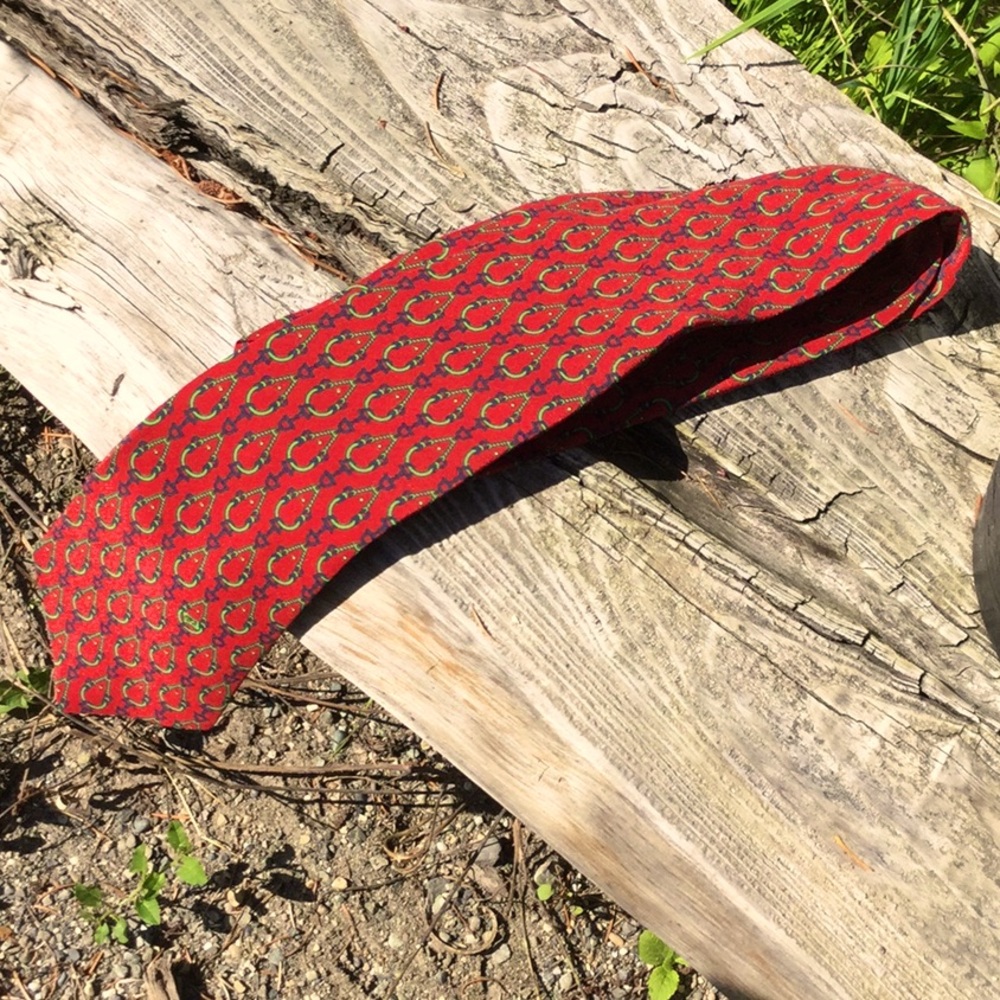 Vintage equestrian silk tie horse cowgirl chic festival snaffle bosal English